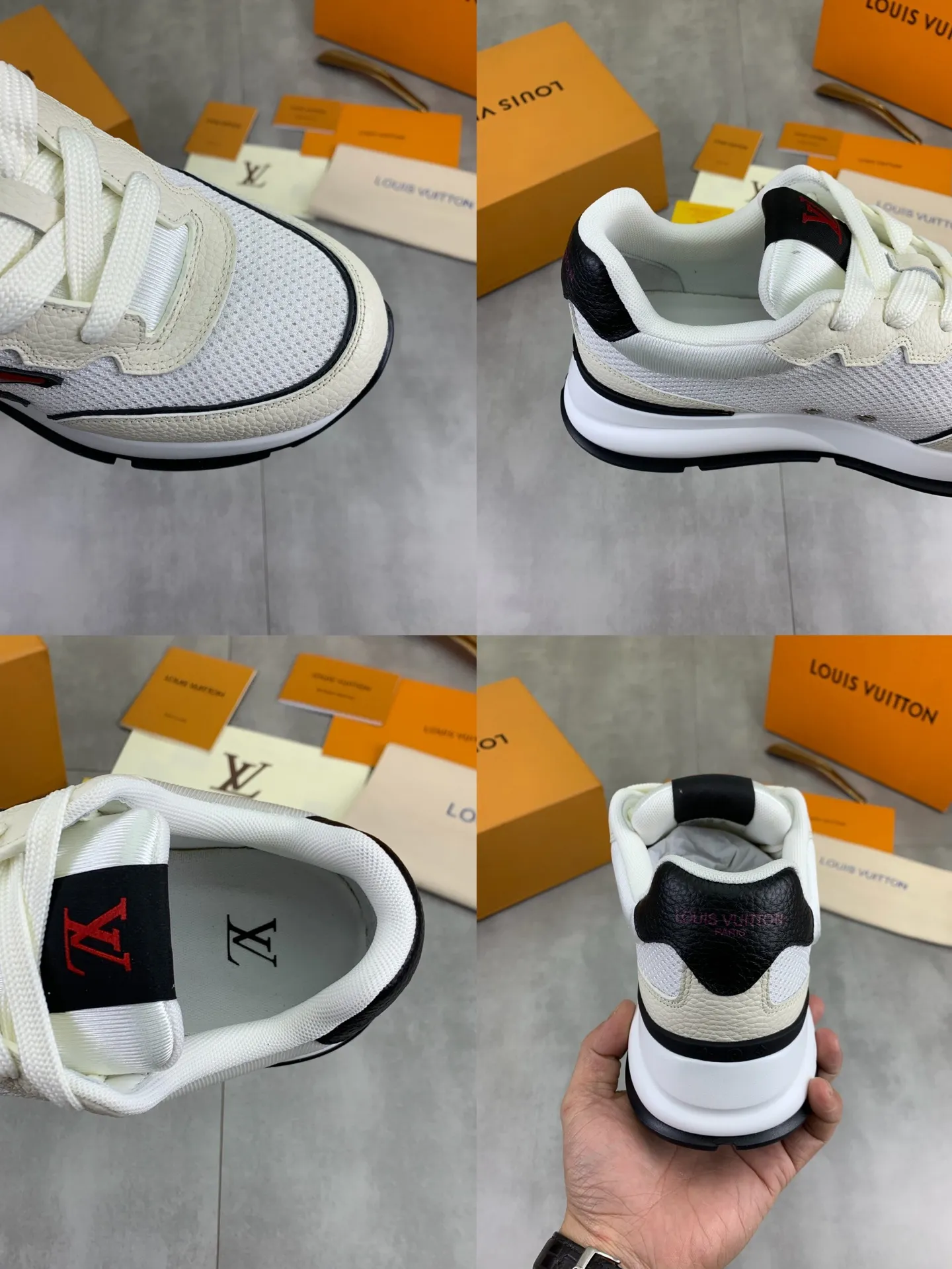 Factory price P700 💶 Top version [LOUIS VUITTON] Couple 🧑‍🤝‍🧑 Craftsman style Counter series (original order) New style 🍀LV Louis Vuitton - top version LV classic high-top trendy shoes! Made of imported original craft calfskin, original breathable lining, and original wear-resistant, lightweight, high-end TPU outsole! High quality products! 4️⃣ colors available, size: female 35-39, male 39-44 (female 40, male 45 46 customized)